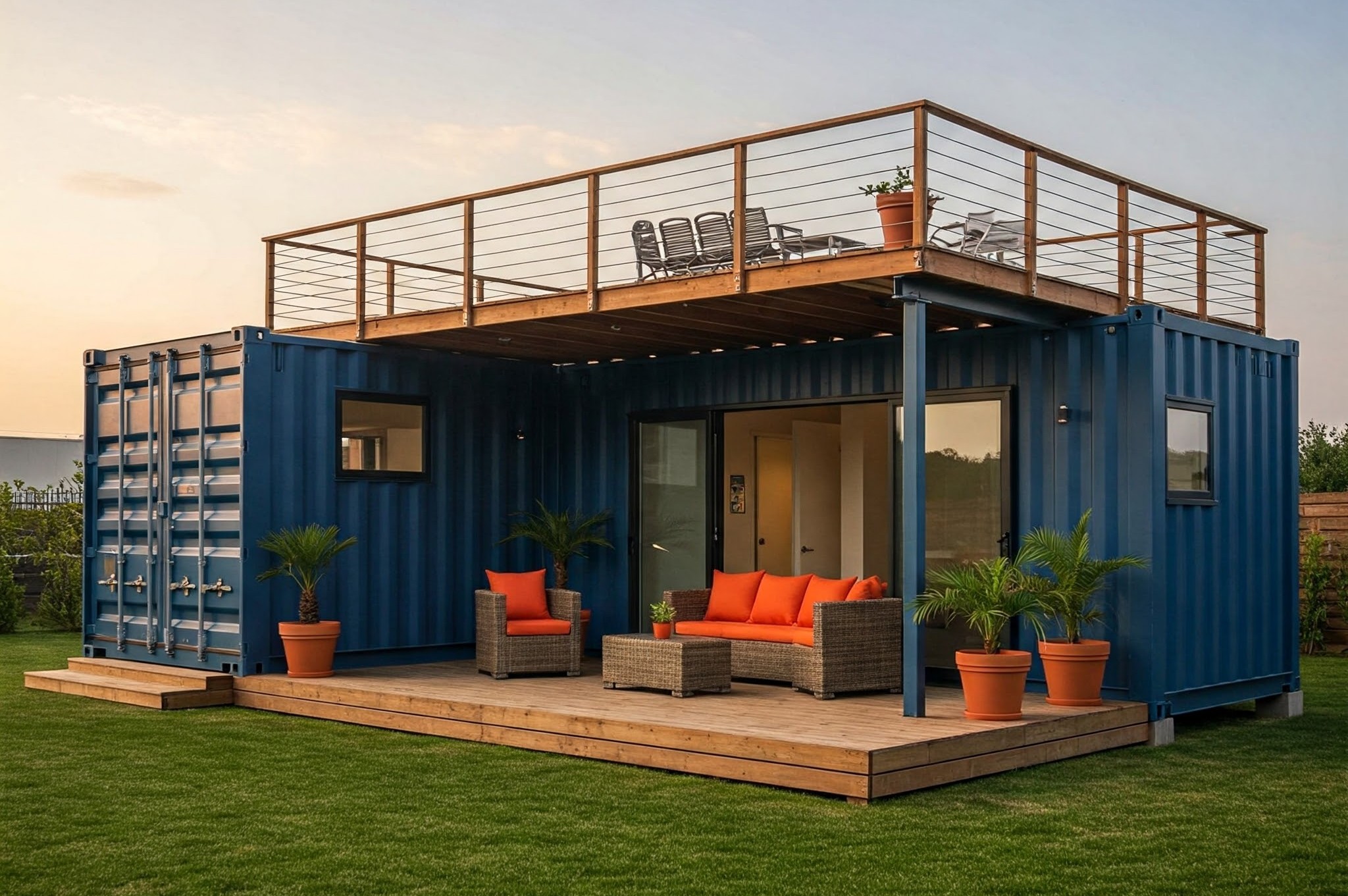 Shipping container deck
