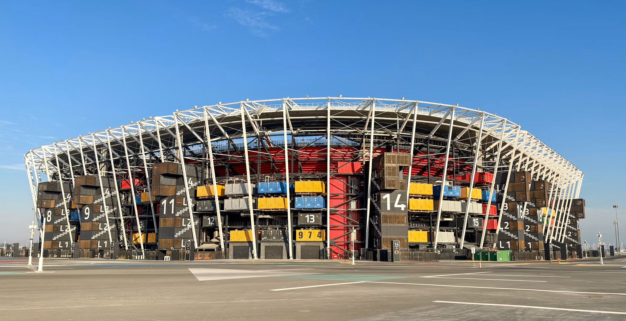 Shipping container stadium