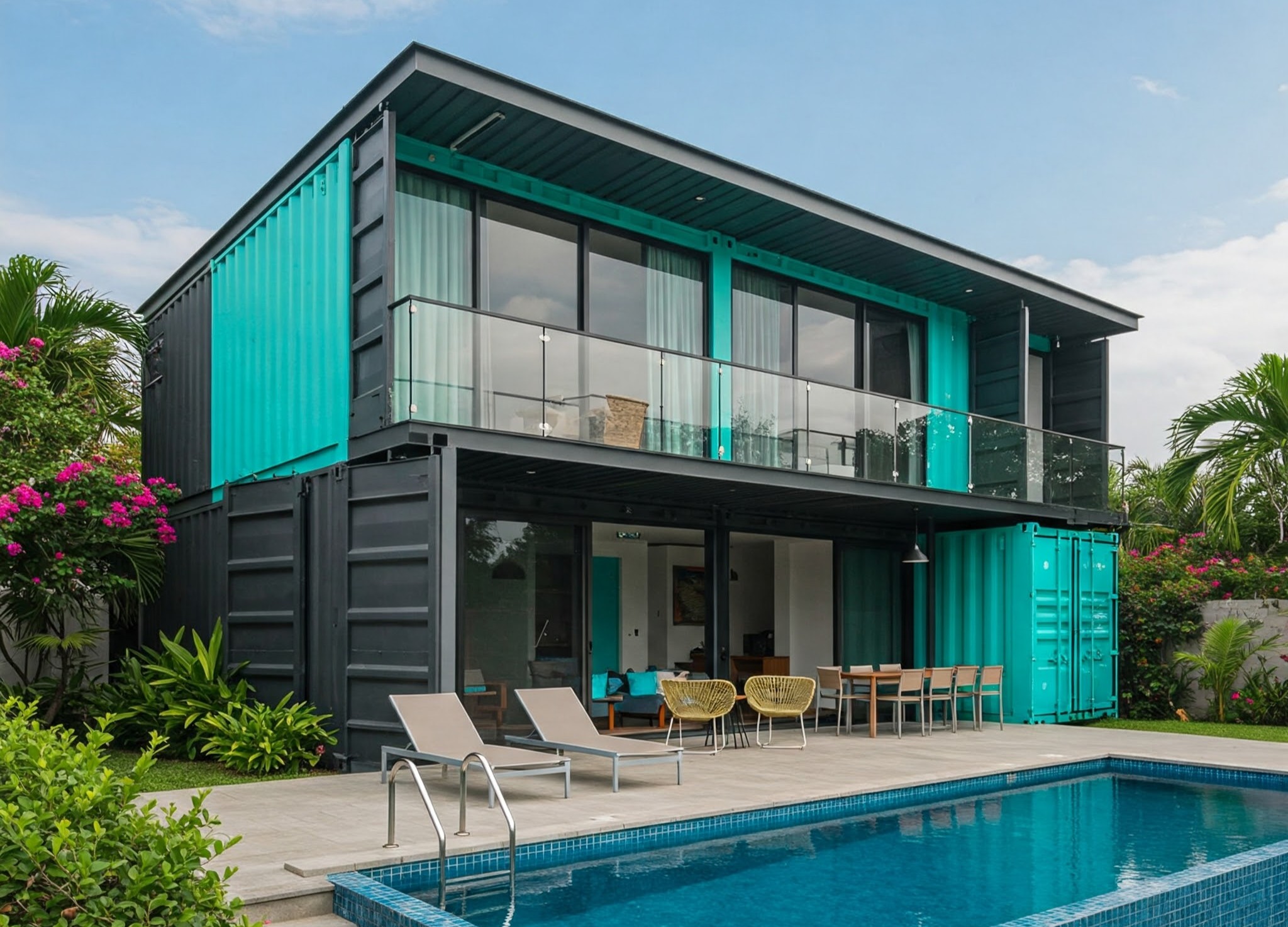 Container pool house