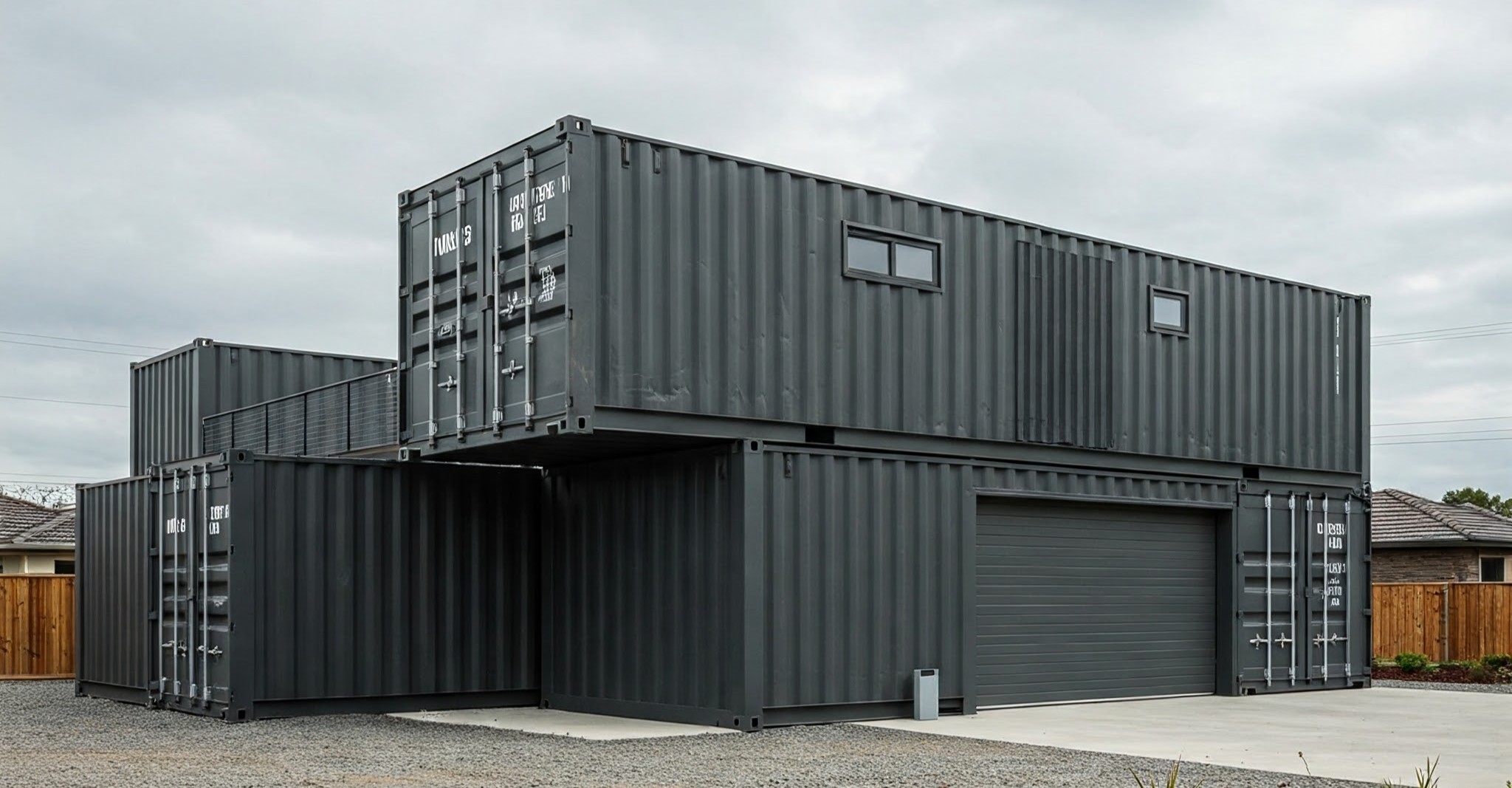 Shipping container garage