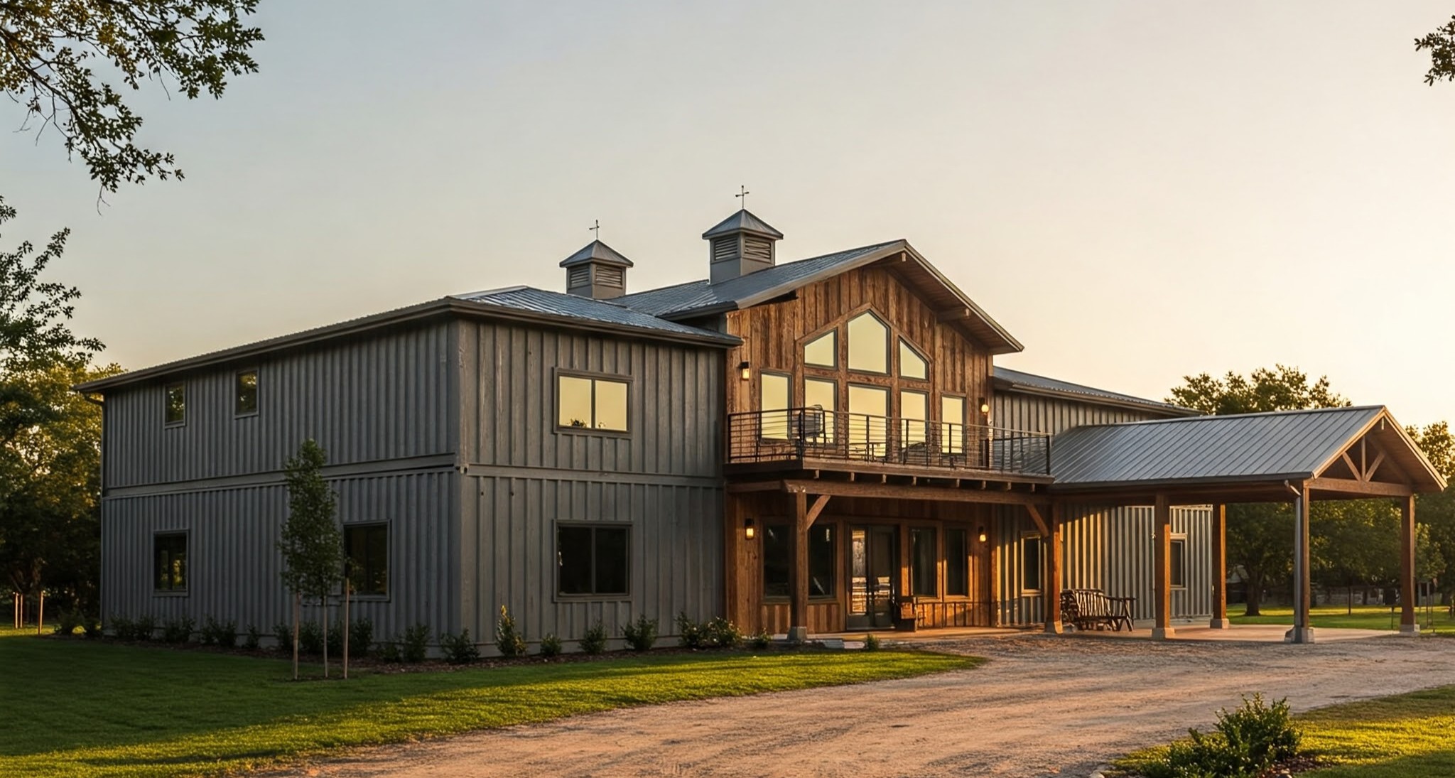 Shipping container barndominium