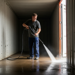 Clean shipping container floors