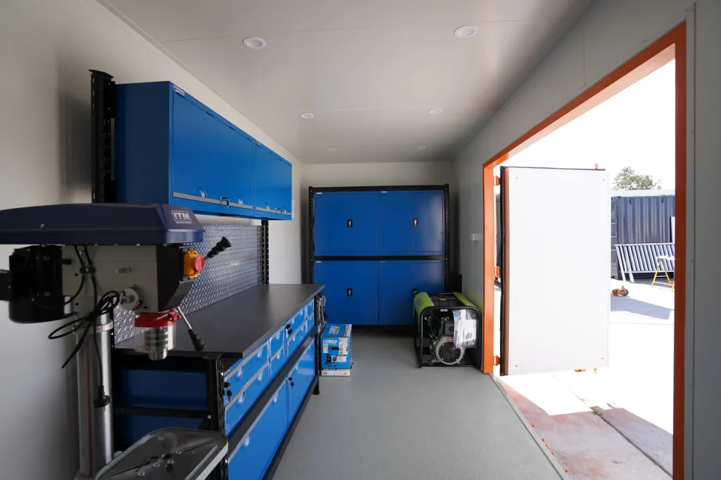 Shipping container workshop design