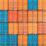 A wall of stacked containers.