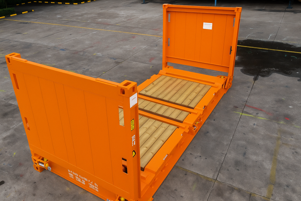 Flat rack container features
