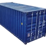 20 feet blue used shipping container 45 degree view