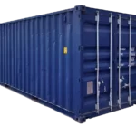 20 feet blue used GP shipping containers side view
