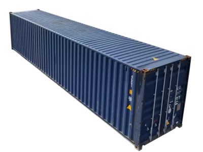 40 feet blue used hc shipping containers side view