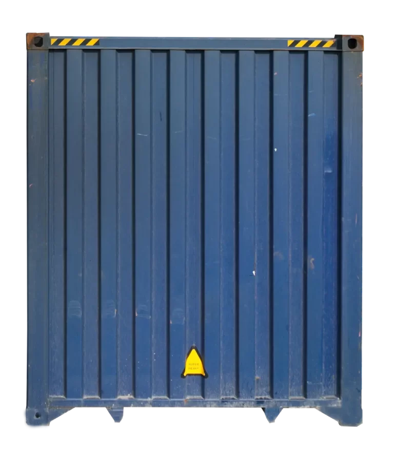 40 feet blue used HC shipping containers side view