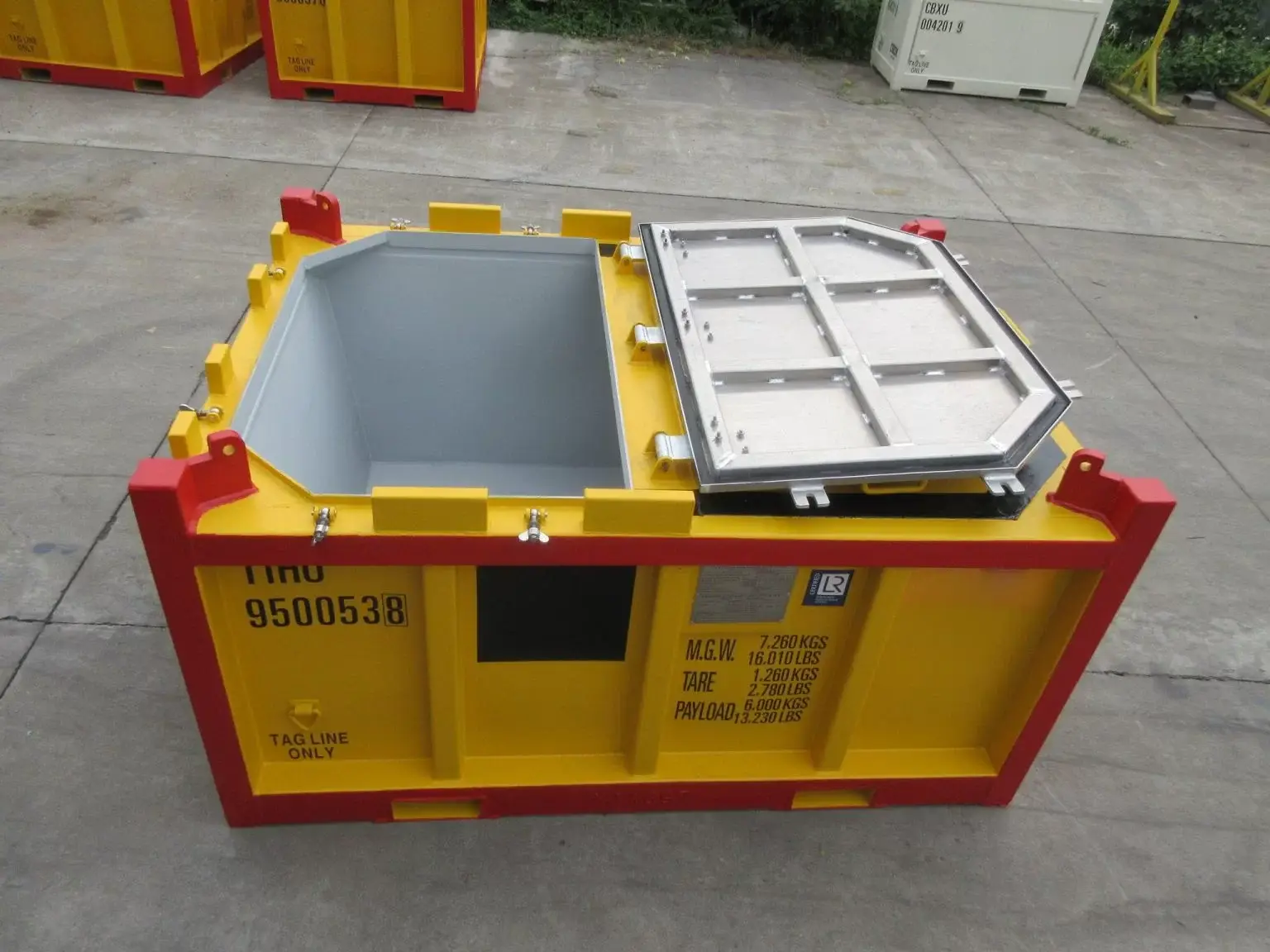 Open top view offshore dnv container top view