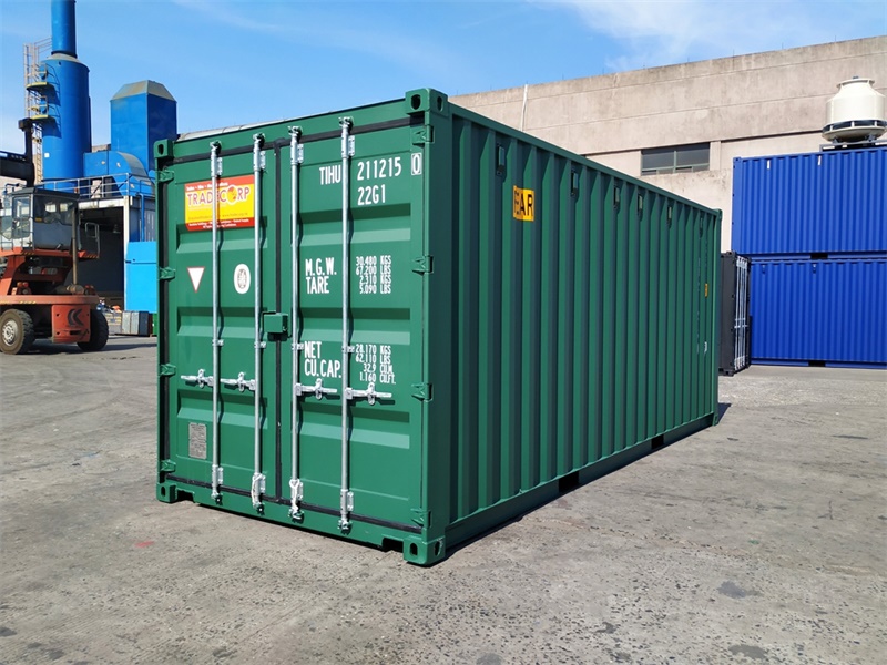 20 Feet Pine Green Double Door Container side view