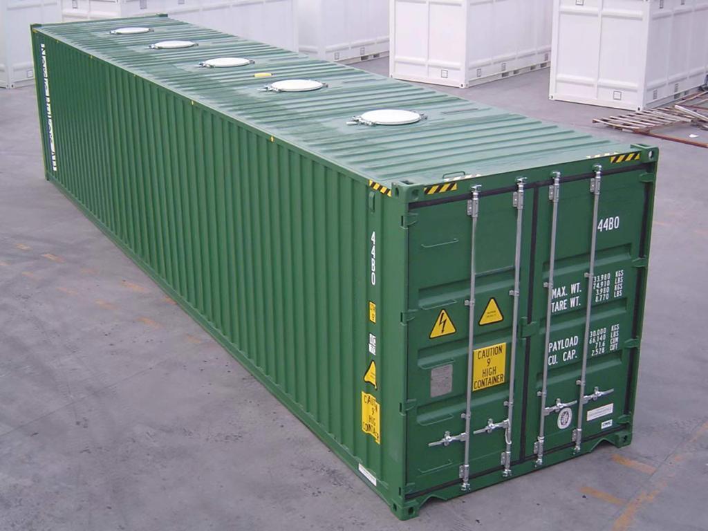 40 Feet Green High Cube Bulker Container Top View