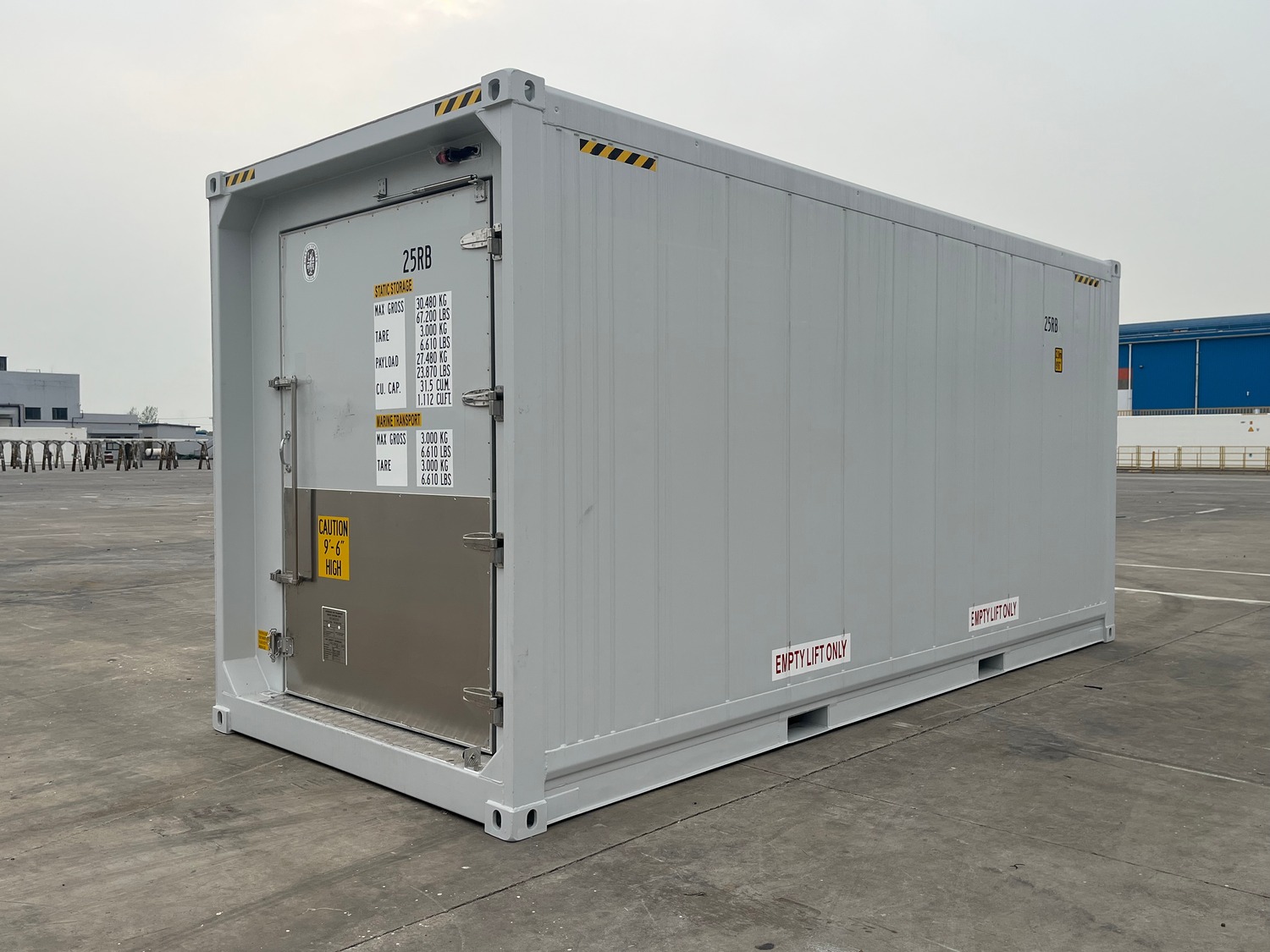 20' High Cube Reefer Container With a Large Recessed Butcher Door