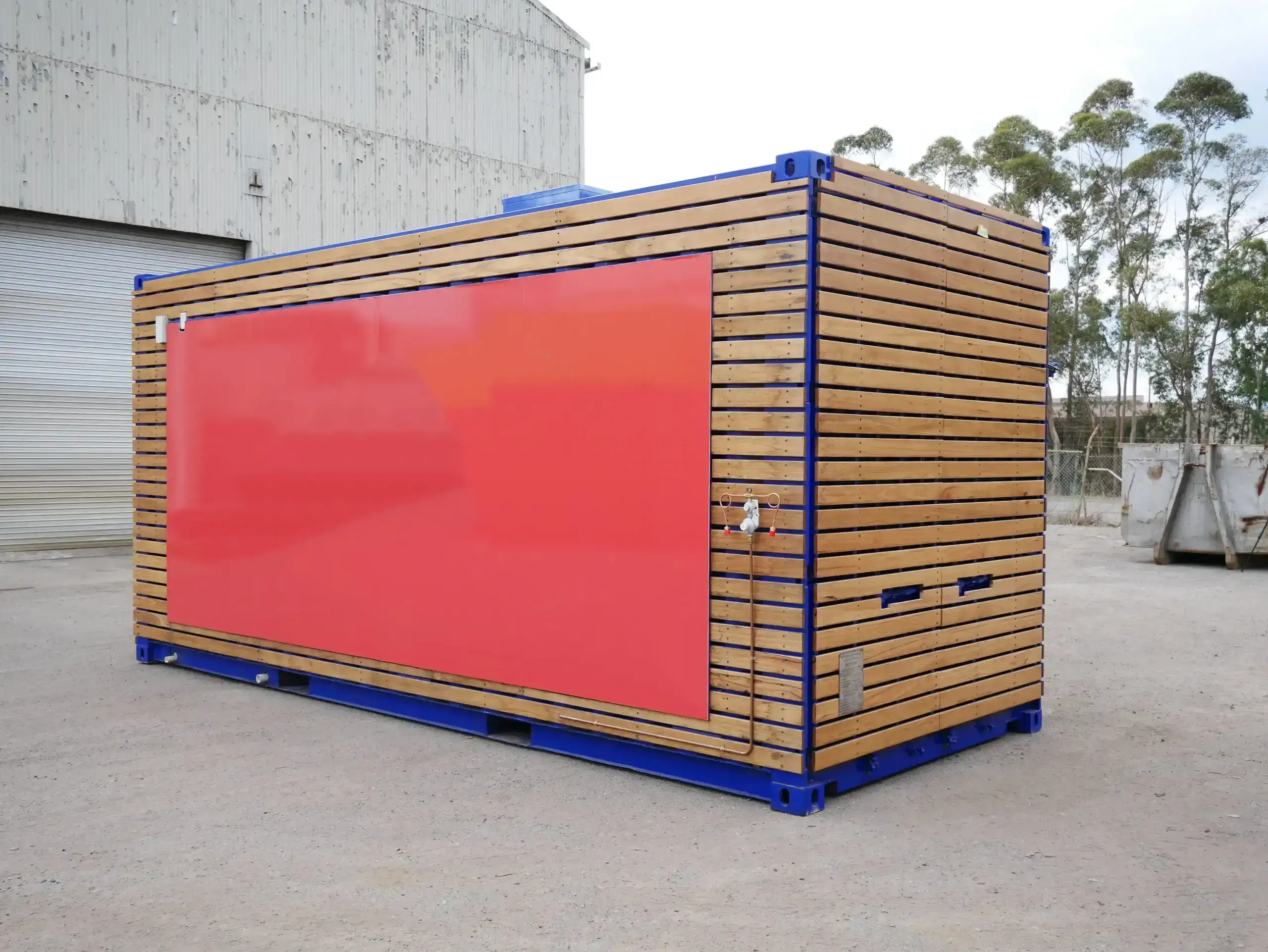 Shipping Container Cafe with Timber Facade