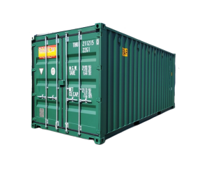 20 Feet Green Double Door Container Pine Green side view