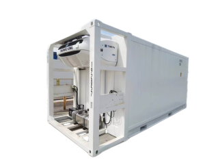 20' White Refrigerated Container Dual Zone Side View