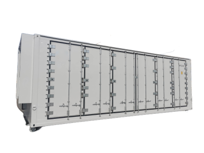 32 feet white high cube wide reefer side view