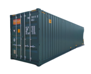 40 Feet green High Cube Double Door Container Pine Green side view